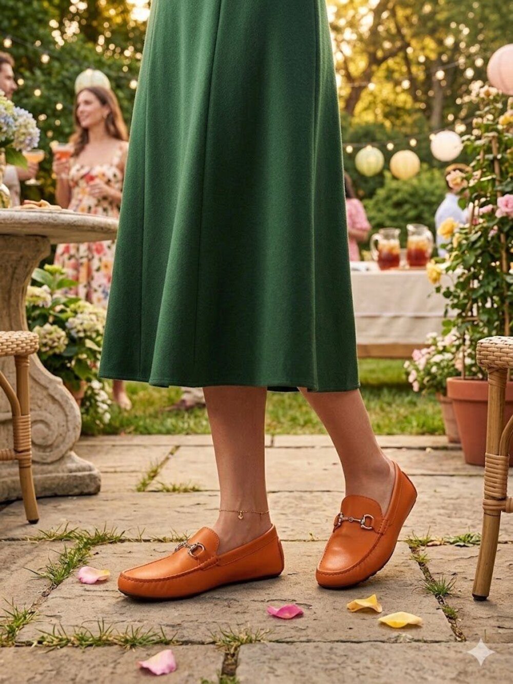 Salvatore Ferragamo Orange Leather Horse Bit Loafers/Drivers size 9.5 - Picture 2 of 9